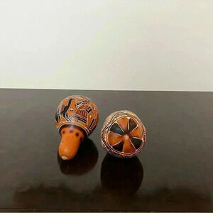 Vintage Peruvian Llama Folk Art Gourd Shakers